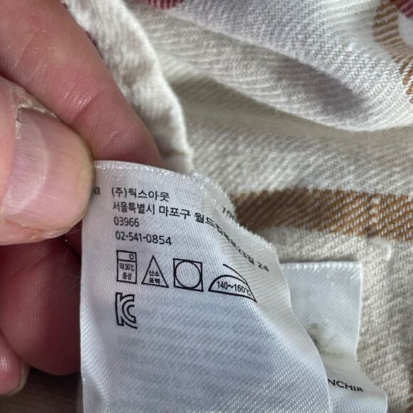 Brixton Bowery Cream/Tan Block Plaid Straight Hem Long Sleeve Flannel Sh… - Picture 9 of 10